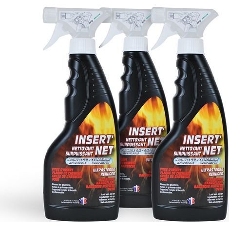 Lot de 3 nettoyants surpuissants 500 ml – Pour cheminée, barbecue et surfaces difficiles – Nettoie, dégraisse, ne coule pas