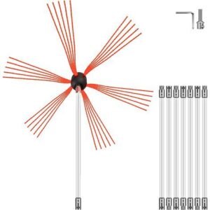VEVOR Brosse Nettoyeur de Cheminee 8m, Kit de Ramonage de Cheminee en Nylon 8 Tiges Flexibles 1m de Ramoneur de Cheminees, pour Poele a Pellet, Nettoyage de Cheminees en Metal ou en Brique