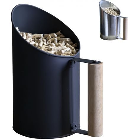 Linxor – Pelle à granulés en fer de zinc avec poignée en bois – Capacité 1.5L