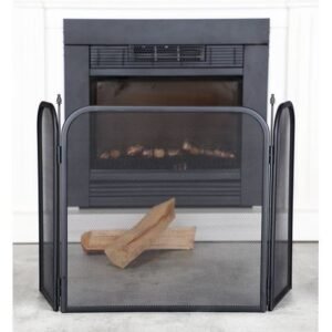 Spetebo – Pare-feu cheminée noir – Dimensions 96,5 cm x 53 cm