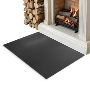 Tapis de protection pour sol devant cheminée, plaque rectangulaire noire 100x70 cm – Tulup