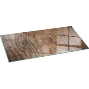 Plaque de sol sous poêle à bois en verre trempé protection thermique du plancher Motif de bois naturel 125x50 cm