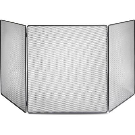 Le Marquier – Pare-feu cheminée acier peint 200x80 cm – 3 volets L200 (65-70-65 cm)