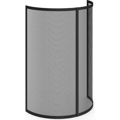 Idmarket – Grille de protection pare-feu cheminée 58x26x80 cm – Fer noir