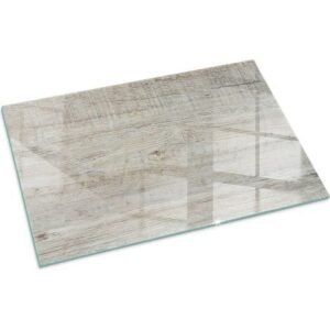 Plaque Rectangulaire de protection de sol en verre trempé pour cheminée et poêle à bois pare-feu contre les étincelles Texture bois clair 100x70 cm