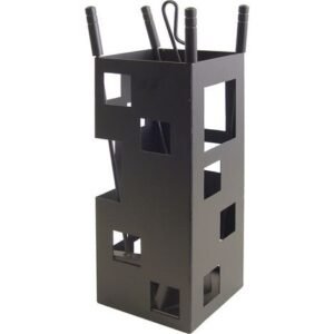 Ensemble cheminée 4 pièces carré – Design fonctionnel et sécurisé – Pour bois dur