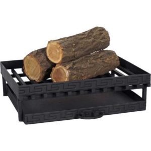 Grille de cheminée en acier 52 cm – Tiroir pour cendres – Livrée montée