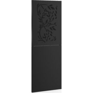 Idmarket – Plaque de protection murale pour poêle à granulés et bois 80 x 120 cm – Métal noir décor floral