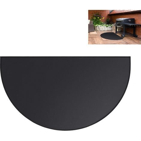 Tapis de cheminée ignifuge demi-rond 50 x 102 cm – Résistant aux étincelles – Dos antidérapant