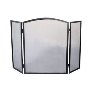 Pare-feu cheminée 3 volets – Acier noir – Longueur 95 cm