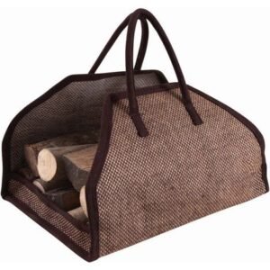 Aubry Gaspard – Panier à bois en jute plastifiée – Dimensions 51 x 36 x 32-53 cm