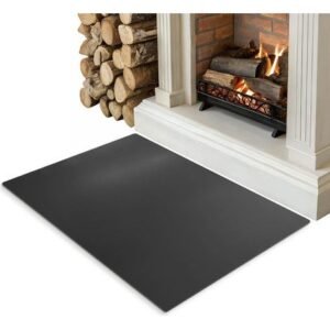Plaque Sol pour Poele 100x70 cm - Facile à Nettoyer - Finition Mate - Résistant à la Chaleur - en Acier Noir - Protection Contre Les Salissures - Pare-étincelles