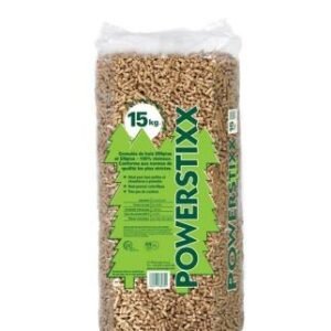 Granulés bois Powerstixx sac de 15kg, 100% résineux, DINplus ENplus
