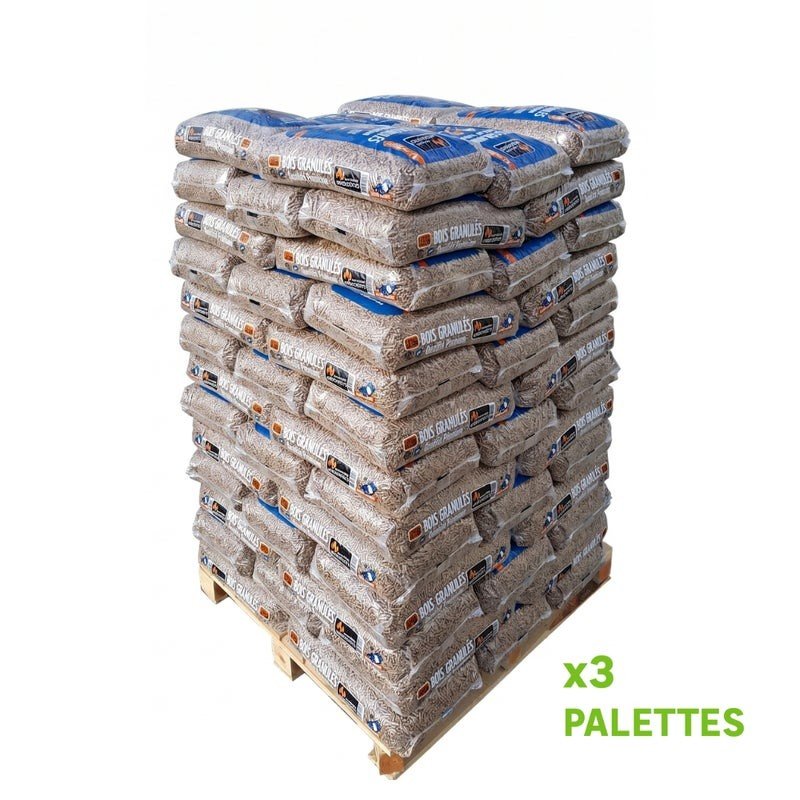 Palette de granulés WOODSTOCK x 3 (198 sacs)