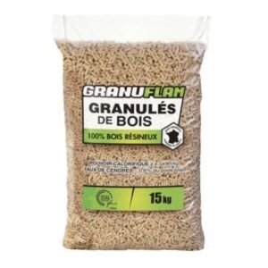Granulés de bois Granuflam 15 kg 100% bois résineux