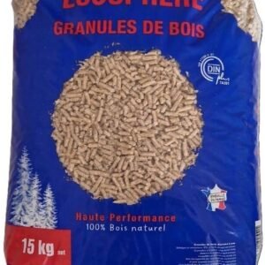 Granulés de bois — sac de 15 kg, emballage ECOSPHERE