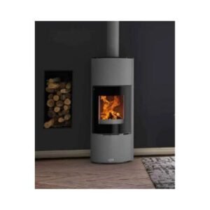 Godin – Poêle à bois 10kW – Longueur max de bûche 50cm – Rendement 79.4% – Flamme verte 7 étoiles – Raccord fumées arrière ou dessus – 400230