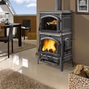 Poêle à bois EXTRAFLAME Isotta forno evo noir, 9.7 kW