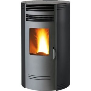 Poêle à granulés 8 kW — Design rond noir