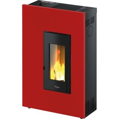 Poêle à granulés 5,2 kW — Habillage métallique rouge