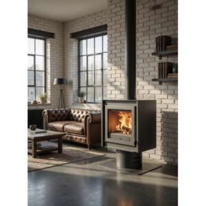 Juan Panadero – Poêle à bois 11 kW – Rendement 85 % – Triple combustion – Volume de chauffage 320 m3 – Sortie de fumée 150 mm