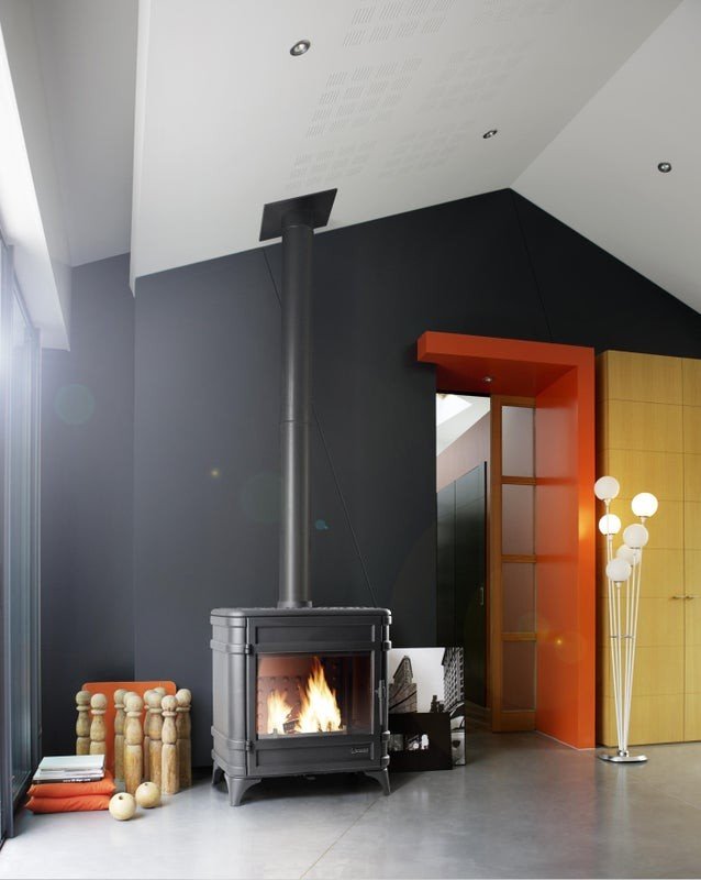 Poêle à bois INVICTA Siam noir, 12 kW