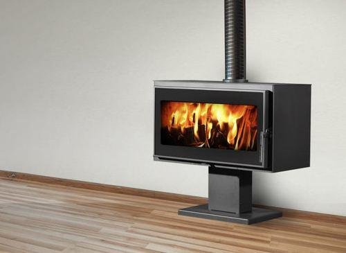 Poêle à bois SUPRA Larry sur pied noir, 8.5 kW