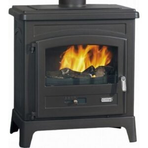 Godin – Poêle à bois 10kW – Habillage fonte peint anthracite – Chargement avant – Raccordement arrière Ø 153mm – 389143