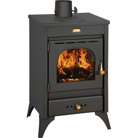 Prity – Poêle à bois 9 kW – Efficacité énergétique A – Pour bois secs ≤20% – Tirage cheminée 11 Pa – Dimensions 450x380x750 mm