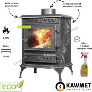 Poêle à bois en fonte 7.4 kW P3 ECO KAWMET