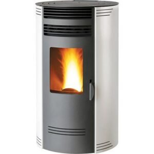 Poêle à granulés rond 8 kW — Acier avec foyer fonte
